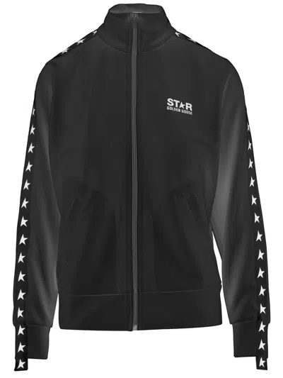 Golden Goose Denis Sweatshirt With Grosgrain Band In Black