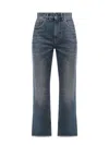 Golden Goose Derin New Cropped Flare Jeans With Back Logoed Patch In Blue