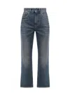 Golden Goose Derin New Cropped Flare Jeans With Back Logoed Patch In Blue