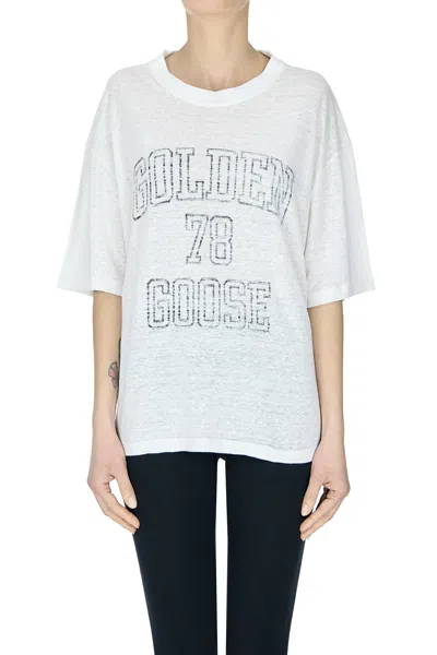 Golden Goose Designer Logo Boxy T-shirt In White