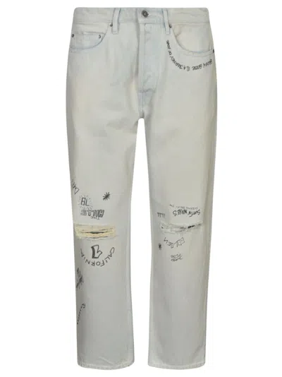 GOLDEN GOOSE DESTROYED EFFECT STRAIGHT LEG 5 POCKETS JEANS