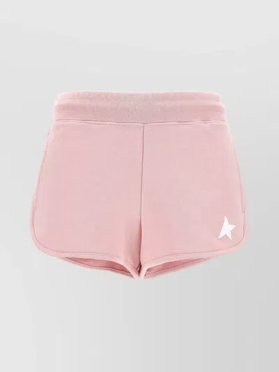 Golden Goose 'diana' Star Print Shorts With Curved Hem In Pink