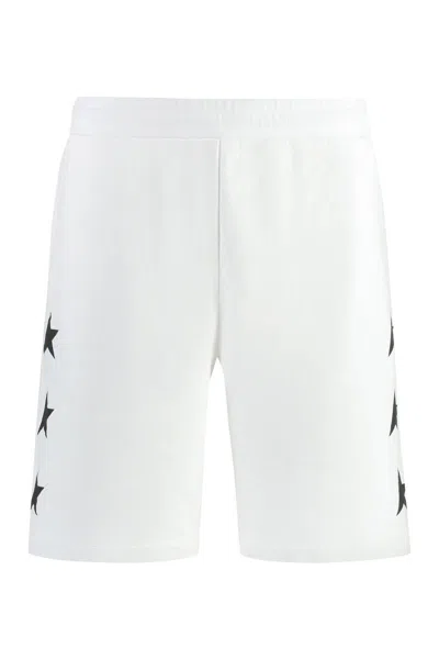 Golden Goose Diego Cotton Bermuda Shorts In White