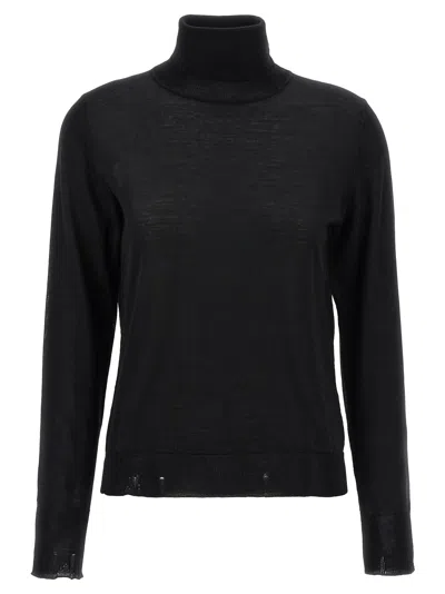 Golden Goose 'dilara' Sheer Turtleneck Knit Sweater In Black