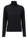 Golden Goose 'dilara' Sheer Turtleneck Knit Sweater In Black