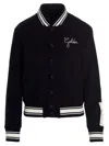 Golden Goose Dark Blue Virgin Wool Bomber Jacket In Blue