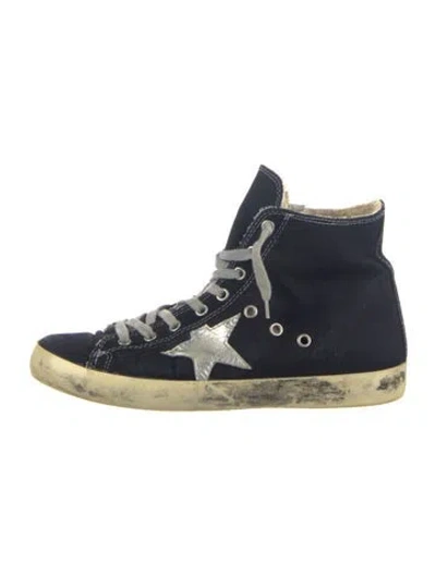 Pre-owned Golden Goose Distressed Accents Wedge Sneakers In Blue