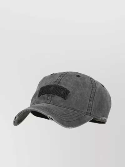 Golden Goose Distressed Baseball Cap Metal Eyelets In Gray