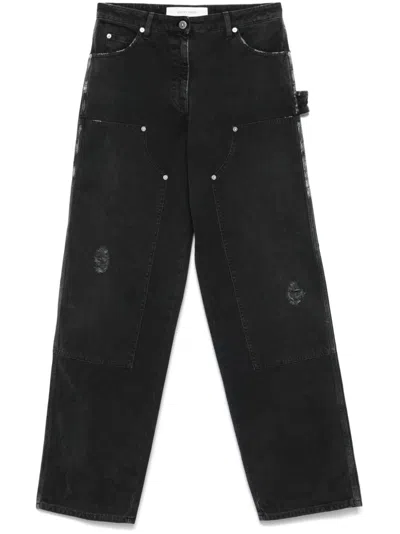 GOLDEN GOOSE GOLDEN GOOSE DISTRESSED COTTON JEANS WITH FRONT PATCHES
