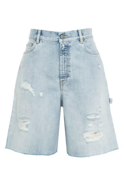Golden Goose Distressed Denim Bermuda Shorts