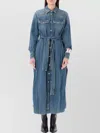 Golden Goose Chemisier Midi Dress With Classic Collar And Belted Waist