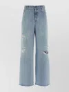 Golden Goose Distressed Denim Trousers Frayed Hem