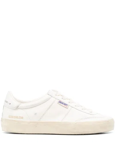 Golden Goose Soul Star Sneakers In White Nappa With White Leather Heel Tab In Neutral