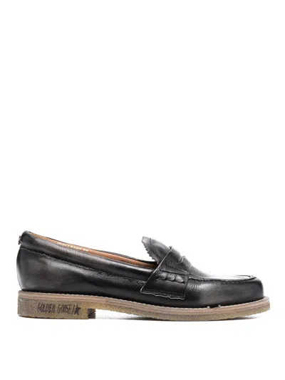 Golden Goose Distressed Effect Loafers In Black