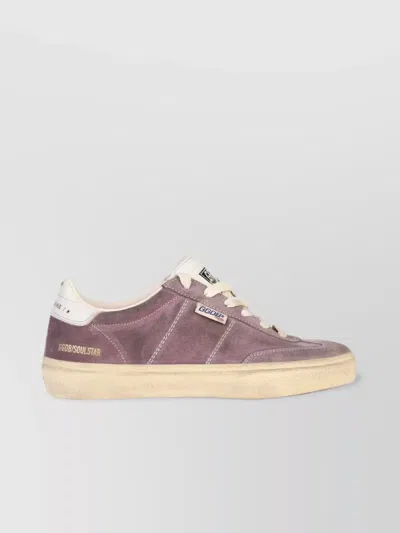 Golden Goose Distressed Finish Suede Sneakers In Purple