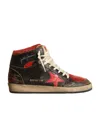 Golden Goose Sky Star Distressed Leather High-top Sneakers In Black