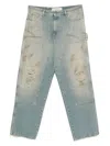 Golden Goose Men Destroyed Denim Cotton Jeans In Blue