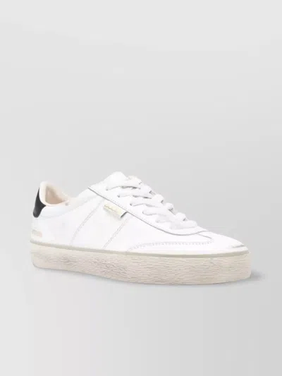 Golden Goose Distressed Lace-up Trainers Rubber Sole In White