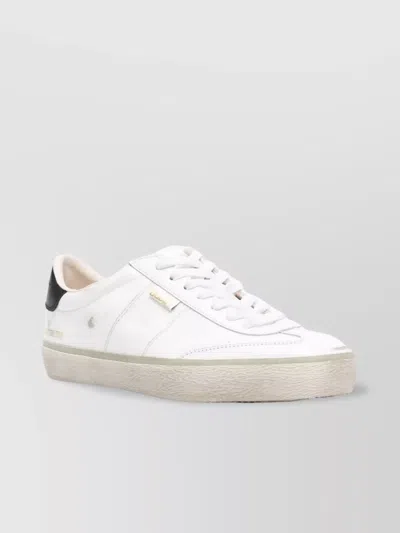 Golden Goose Distressed Lace-up Sneakers Rubber Sole In White