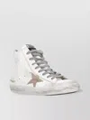Golden Goose Distressed Leather High Top Sneakers With Star Patch