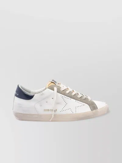 Golden Goose Distressed Leather Low Top Sneakers In White