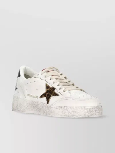 Golden Goose Distressed Leather Sneakers Raised Sole In Multi