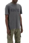 Golden Goose Logo Distressed Cotton Jersey T-shirt In Grey