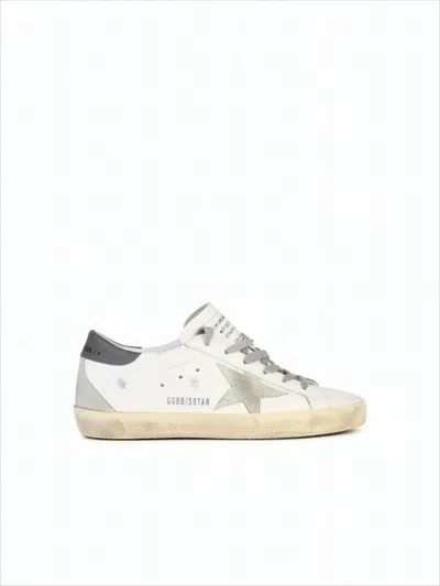 Golden Goose Distressed Low-top Sneakers With Grey Suede Star In Animal Print
