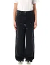 Golden Goose Wide Black Trousers In Denim In Black