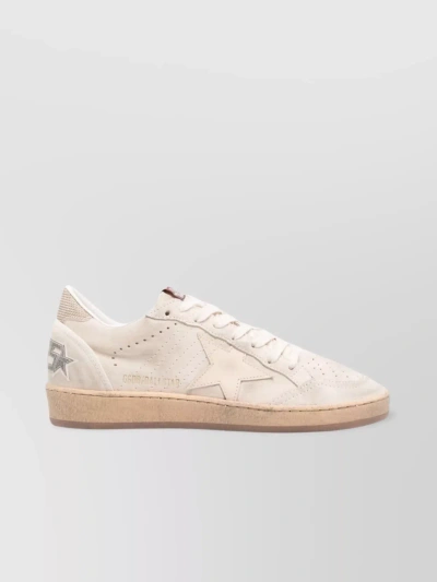 Golden Goose Distressed Rubber Sole Sneakers In White