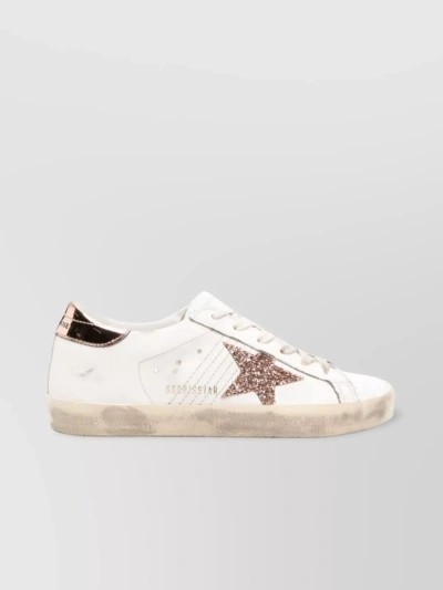 Golden Goose Distressed Rubber Sole Sneakers In White