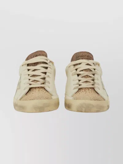 Golden Goose Distressed Sneakers Star Detail In Neutral