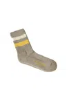 Golden Goose Distressed Mid-calf Striped Cotton Socks