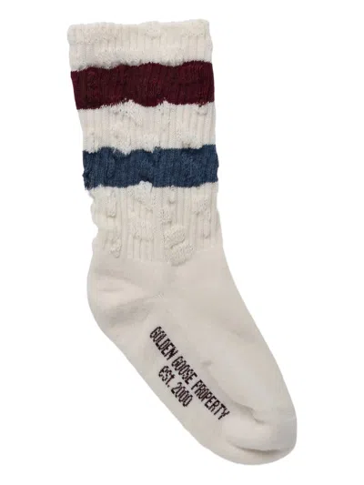 Golden Goose Kids' Distressed Socks In White
