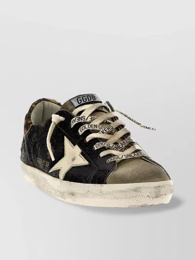 Golden Goose Distressed Star Detail Round Toe Sneakers
