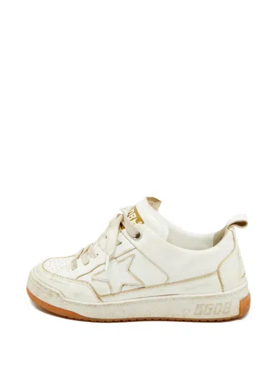Pre-owned Golden Goose Distressed Star Leather Sneakers In White