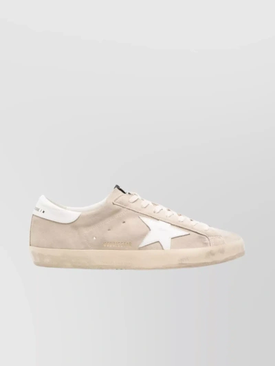 Golden Goose Distressed Star Patch Sneakers In White