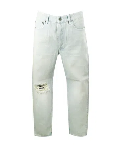 Golden Goose Distressed Straight-leg Jeans In White