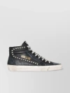 Golden Goose Studded Leather Slide Sneakers In Grey