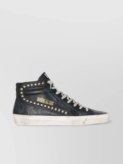 GOLDEN GOOSE DISTRESSED STUDDED HIGH-TOP SNEAKERS