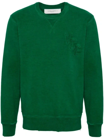 Golden Goose Distressed Sweatshirt In Green