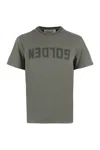 Golden Goose Golden Regular Distressed Cotton T-shirt In Gray