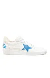 Golden Goose Deluxe Brand Low-top White Leather Sneakers With Blue Star Accent