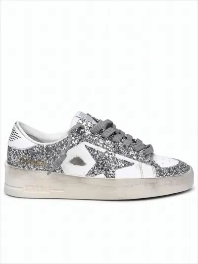 Golden Goose Distressed White Leather Low-top Sneakers