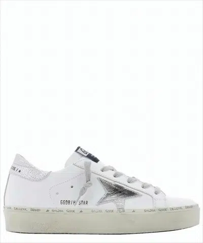 Golden Goose Distressed White Leather Low-top Sneakers In Multi
