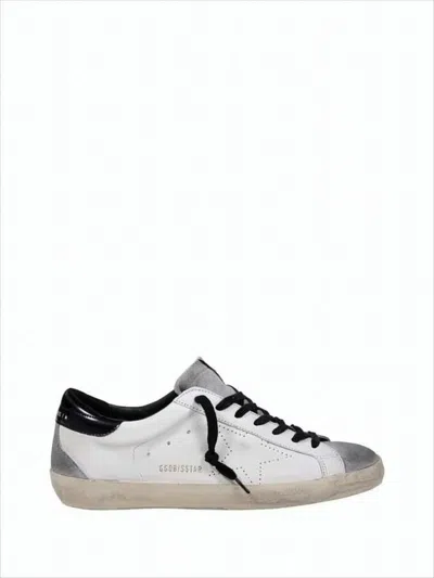 Golden Goose Distressed White Leather Low-top Sneakers With Grey Suede Accents