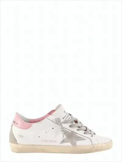Golden Goose Distressed White Leather Low-top Sneakers With Suede Accents