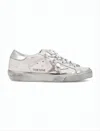 Golden Goose Distressed White Leather Sneakers In White