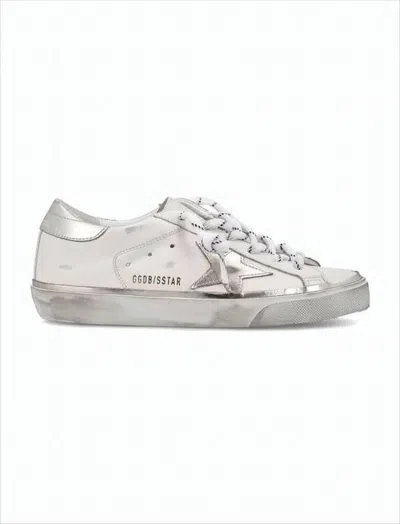 Golden Goose Distressed White Leather Sneakers