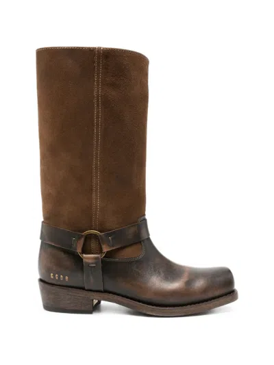 Golden Goose Distressed-effect Boots In Brown